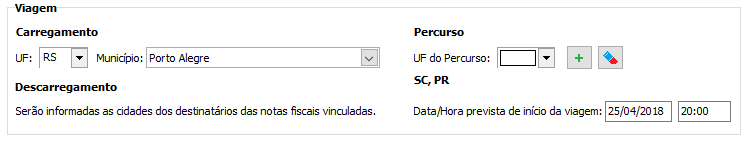 Percurso do MDF-e entre estados sem fronteira
