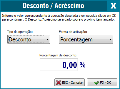 Desconto para o próximo item