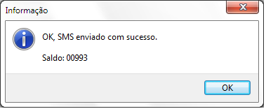 Confirmação de SMS de cobrança