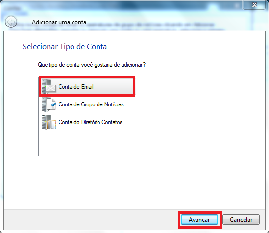 Conta de Email no Windows Live Mail