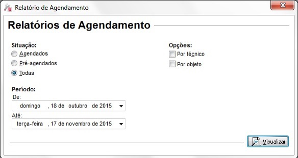 Relatório de agendamentos
