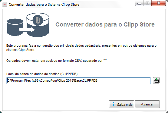 Indicar o banco CLIPP.FDB
