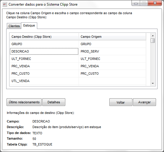 Relacionar colunas do CSV
