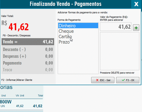 Pagamento com cheque
