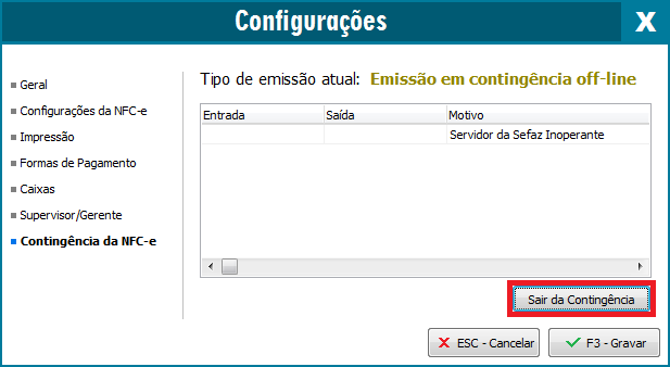 Sair da Contingência
