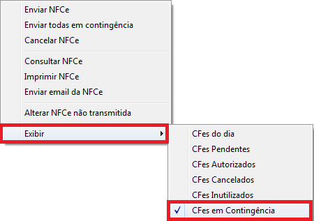 CFes em Contingência