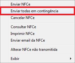 Enviar todas em contingência