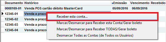 Receber esta conta
