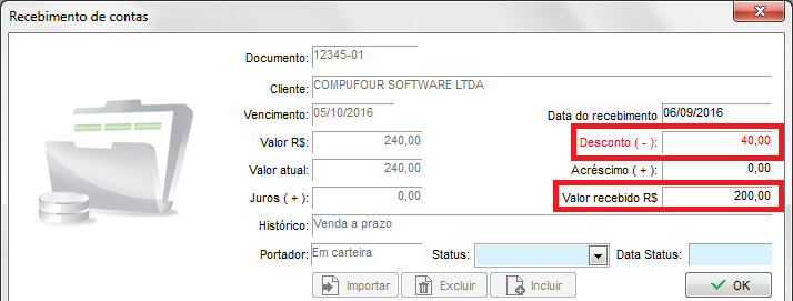 Recebimento parcial