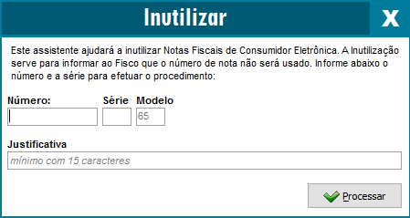 Inutilizar numeração