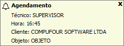 Notificação do agendamento