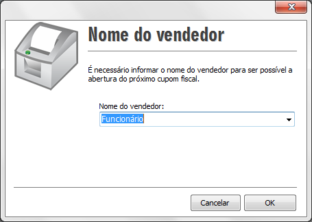 Vendedor no Cupom Fiscal