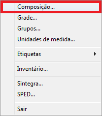 Menu Composição