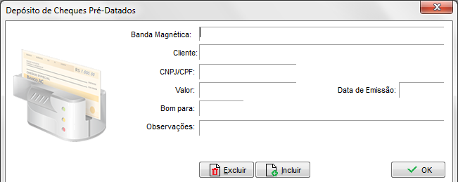 Depósito de cheques pela banda magnética