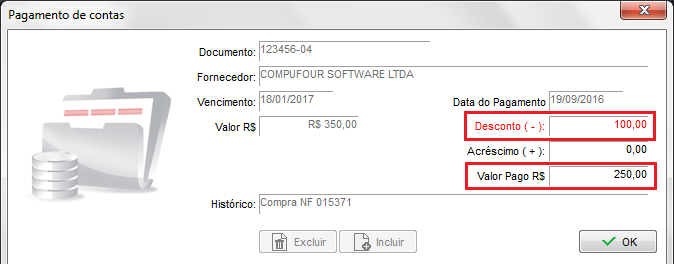 Pagamento parcial