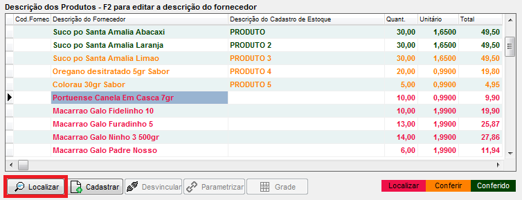 Localizar produto com grade