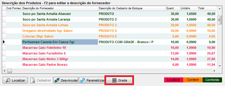 Botão Grade