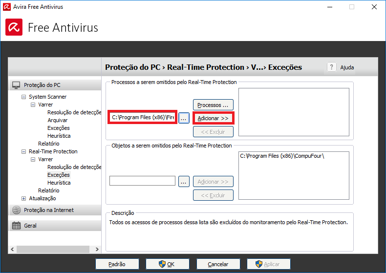 Adicionar processo Firebird