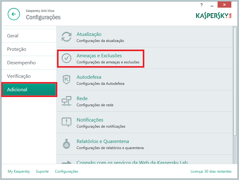 Ameaças e Exclusões