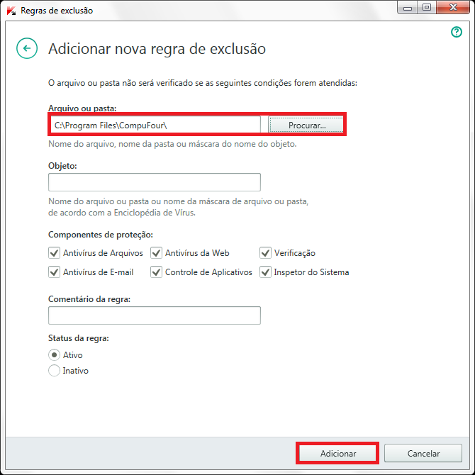 Adicionar pasta Compufour