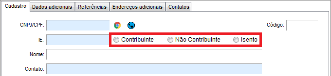 Situação tributária do cliente