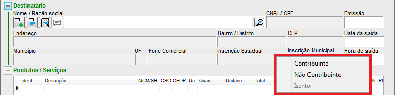 Ajuste da situação do cliente na nota
