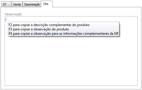 Guia Desoneração do item