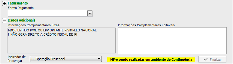 Aviso de Contingência no Clipp Store