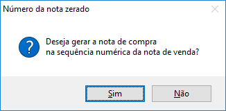 Mensagem ao lançar nota com número 0