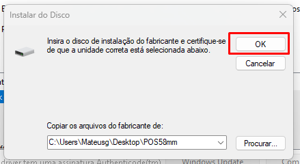 Confirmar com OK