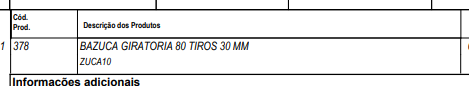 Arma no DANFE