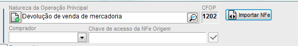 Botão Importar NFe