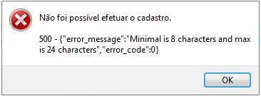 Erro 500 no MinhasNotas