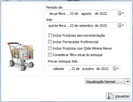 Opções do relatório