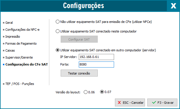 SAT em outro computador