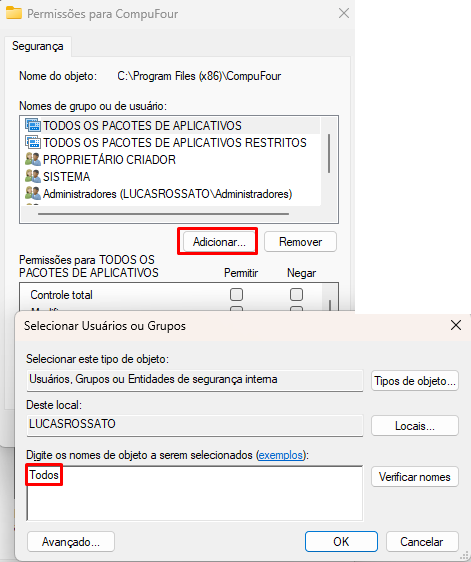 Adicionar usuário Todos