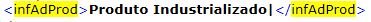 Tag infAdProd no XML