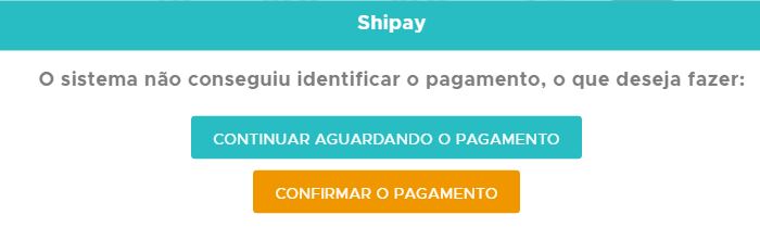Aviso de pagamento não confirmado