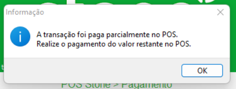 Mensagem de finalização manual