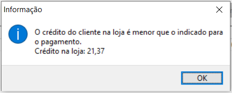 Crédito insuficiente