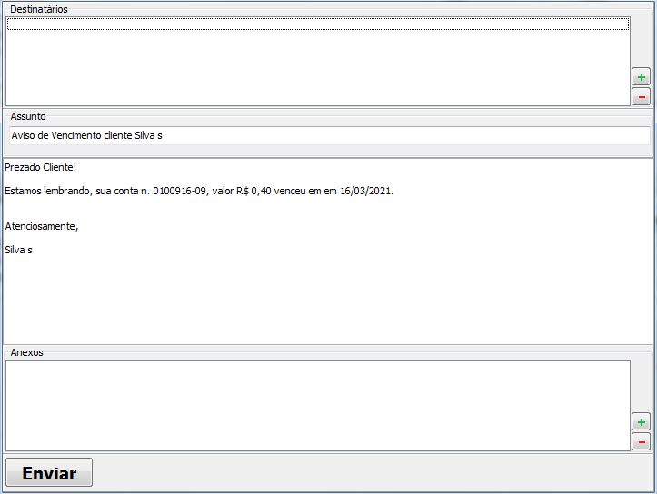 Preenchimento de e-mail SMTP
