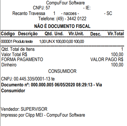 Documento em dinheiro