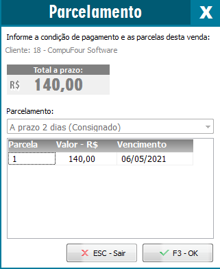 Parcelamento padrão do consignado