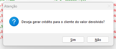 Gerar crédito ao cliente