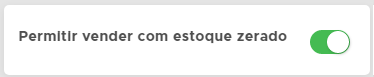 Permitir venda sem estoque