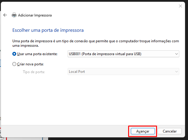 Confirmar a porta