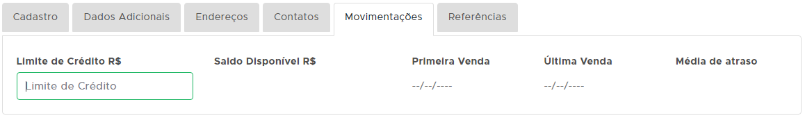 Aba Movimentações