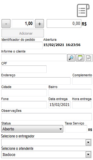 Campos do pedido