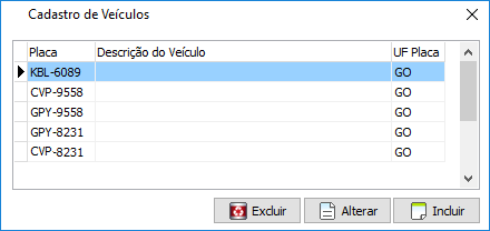 Cadastro de Veículos