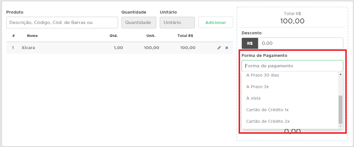 Forma de pagamento na NFC-e/SAT